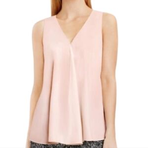 VINCE CAMUTO Drape Front V-Neck Sleeveless Blouse Pink Size Women's Medium